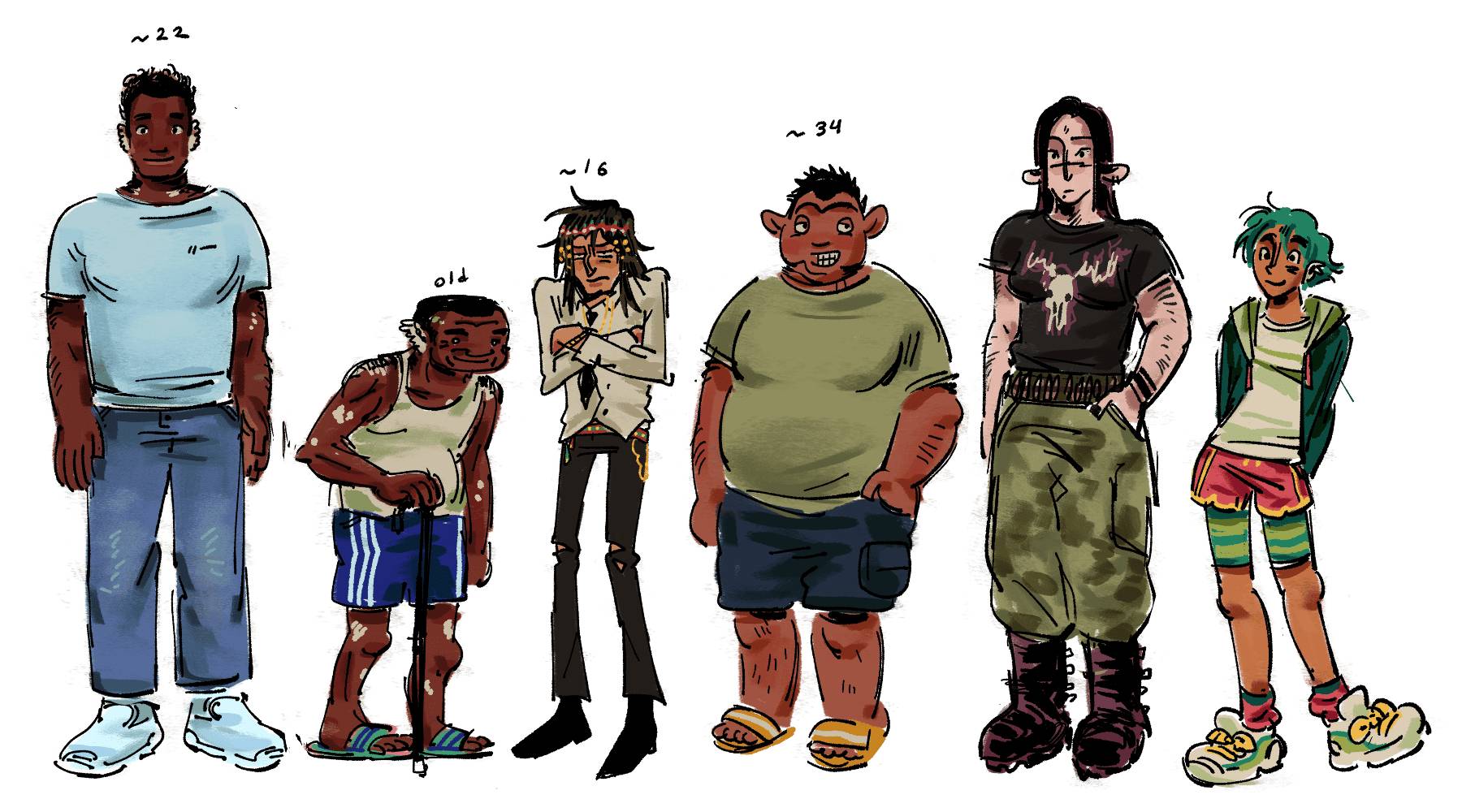 sketches of diffrent outfits